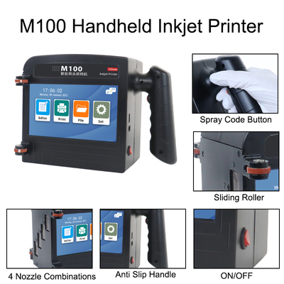 2024 New 10cm Large Format Printer for Date Batch Number of Wooden Box Steel Pipe Handheld Inkjet Printer logo Coding Machine
